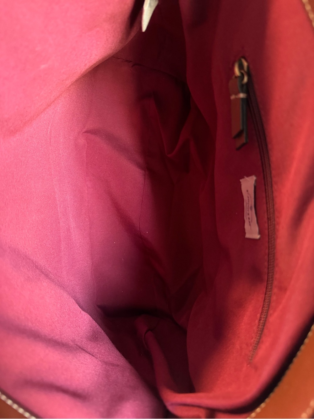 St. John's Bay Burgundy and Brown Two-Tone Tote EUC - Picture 11 of 11